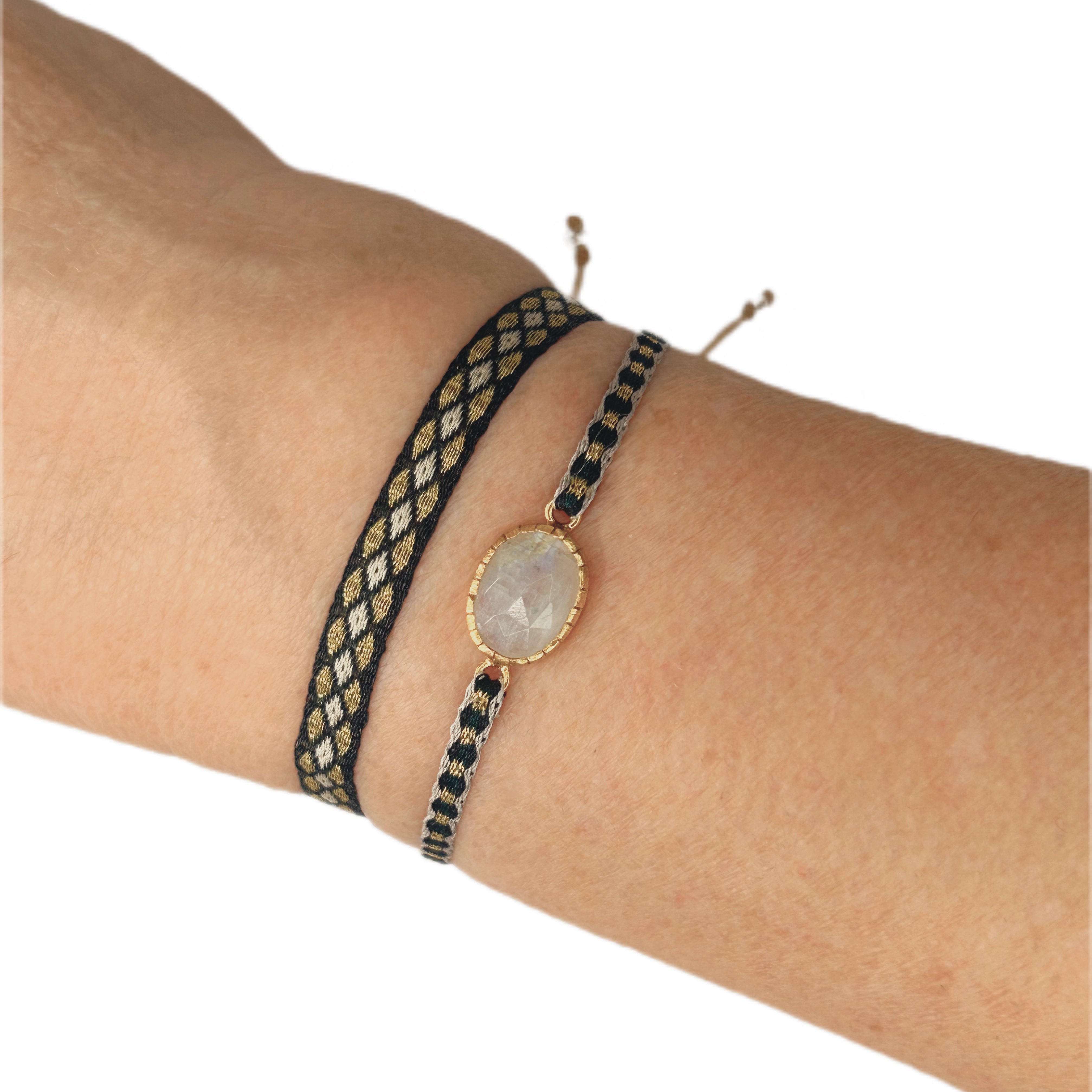 סט צמידים שחור/זהב