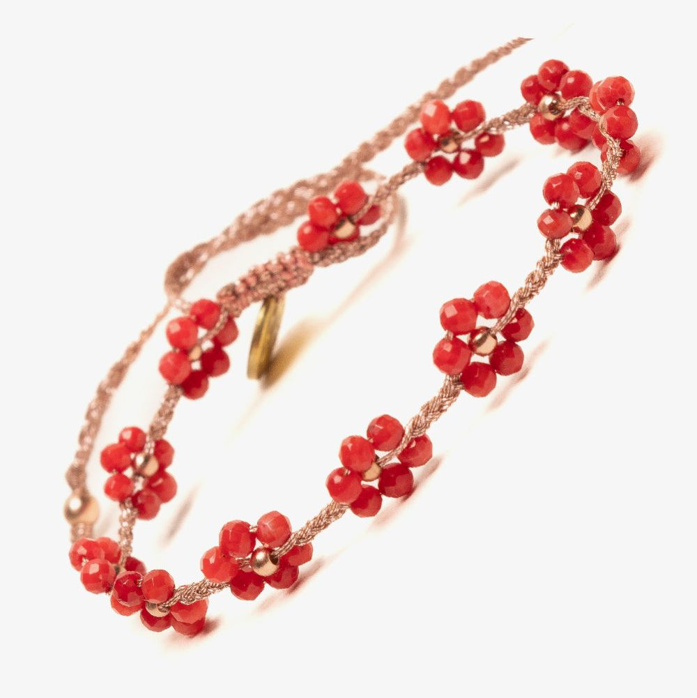 צמיד פרח חרוזים