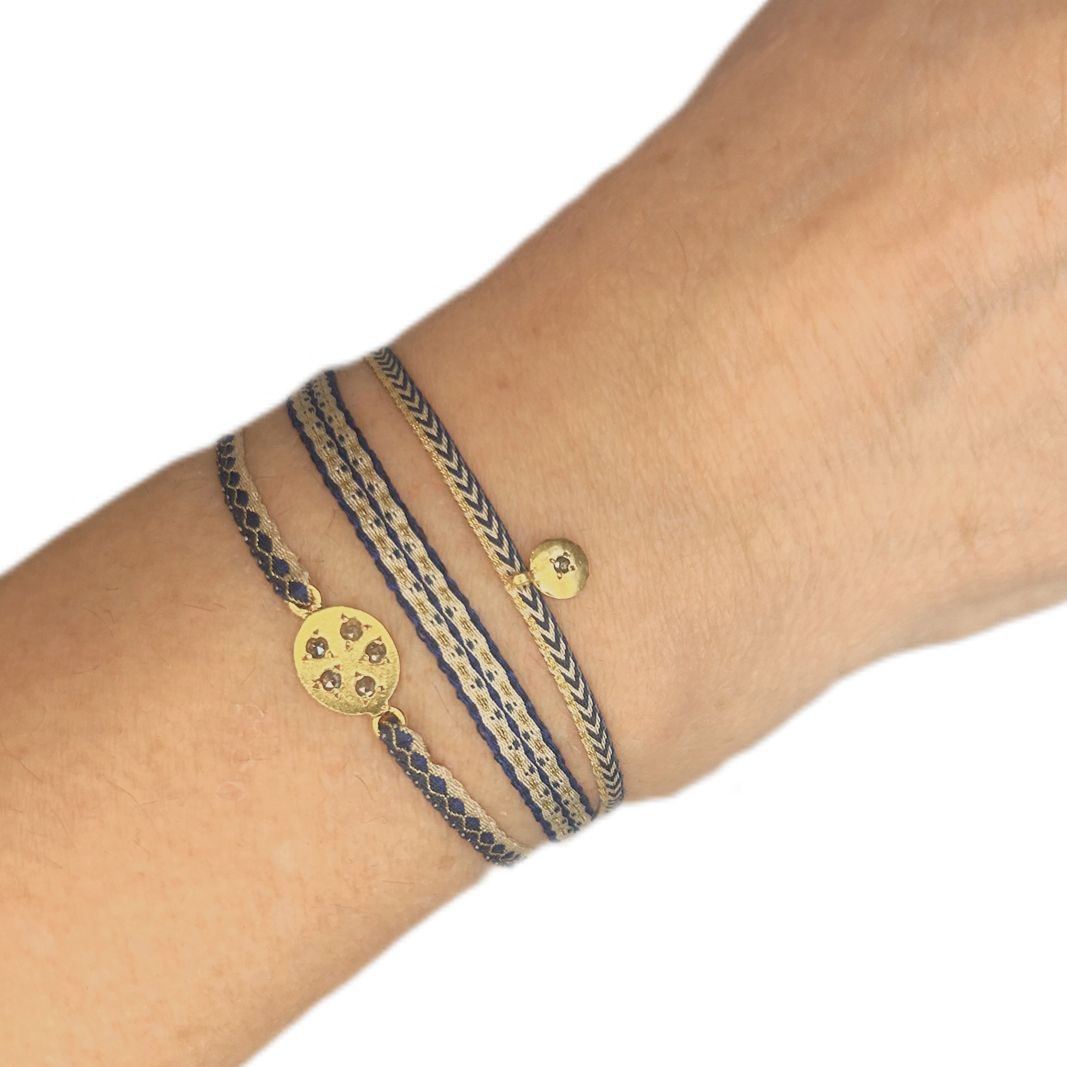 סט צמידים כחול/זהב